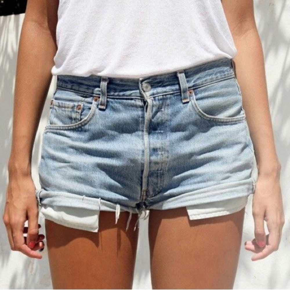Topshop Light Blue Denim Jean Shorts